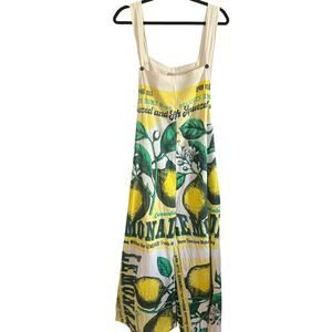 JUNK Vintage Sack | Flour Sack Wide Leg Crop Overalls Lemonade | Extra Large